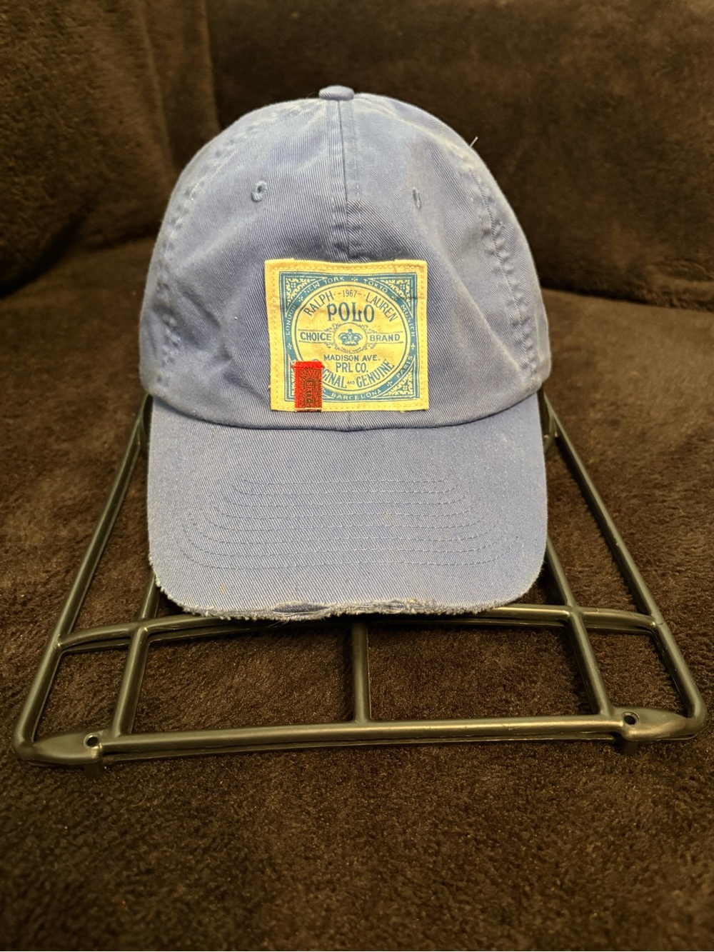 RARE Polo Ralph Lauren Stamped Patch U.S.S. Lauren Factory Distressed Strapback